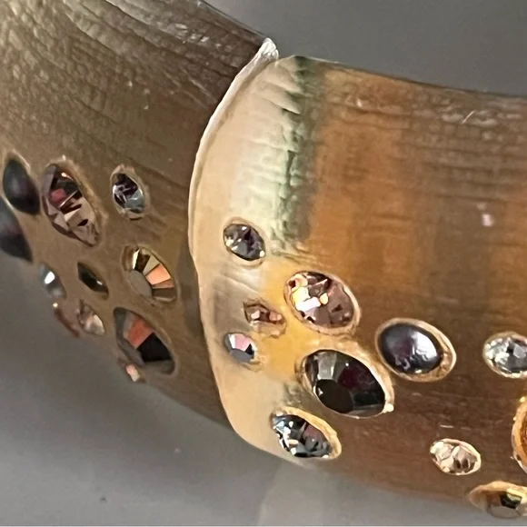 Alexis Bittar Lucite Crystal Hinged Bangle Bracelet*